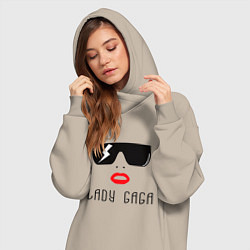 Женское худи-платье Lady gaga musical, цвет: миндальный — фото 2