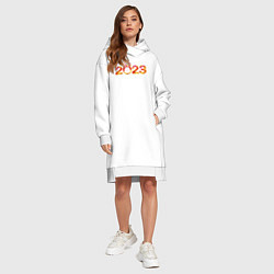 Женское худи-платье Новый год 2023, цвет: белый — фото 2