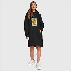 Женское худи-платье Дама - кошечка, цвет: черный — фото 2