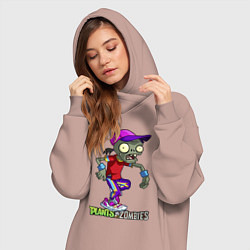 Женское худи-платье Zombie on sport, цвет: пыльно-розовый — фото 2