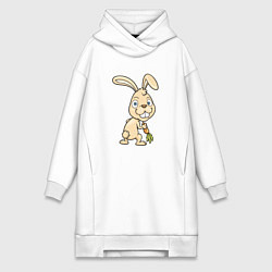 Женская толстовка-платье Кролик с морковкой