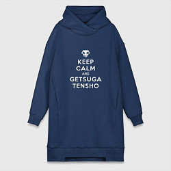 Женское худи-платье Keep calm and getsuga tenshou, цвет: тёмно-синий