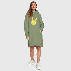 Женское худи-платье Кролик-смайлик, цвет: авокадо — фото 2