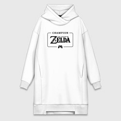 Женская толстовка-платье Zelda gaming champion: рамка с лого и джойстиком
