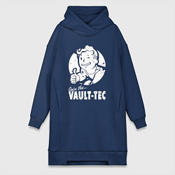 Женское худи-платье Vault boy - join the vault tec, цвет: тёмно-синий