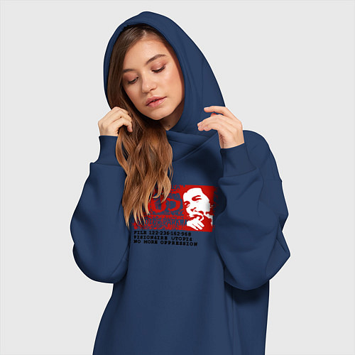 Женская толстовка-платье Че Гевара гранж / Тёмно-синий – фото 3