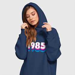 Женское худи-платье Made in 1985 vintage art, цвет: тёмно-синий — фото 2
