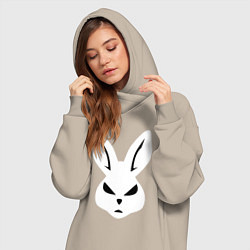 Женское худи-платье Evil bunny head, цвет: миндальный — фото 2