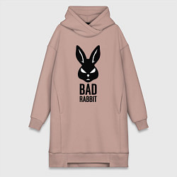Женское худи-платье Bad rabbit, цвет: пыльно-розовый