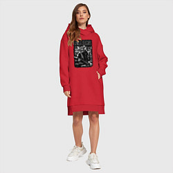 Женское худи-платье Nirvana grunge 2022, цвет: красный — фото 2