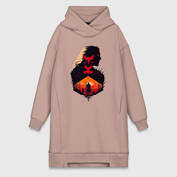 Женское худи-платье Геральт из Ривии, цвет: пыльно-розовый