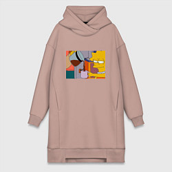 Женская толстовка-платье Лиза Симпсон и кофе