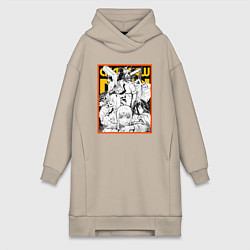 Женское худи-платье Chainsaw Man Аса Митака, цвет: миндальный
