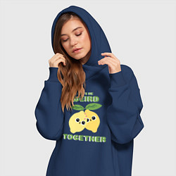 Женское худи-платье Будем странными вместе, цвет: тёмно-синий — фото 2