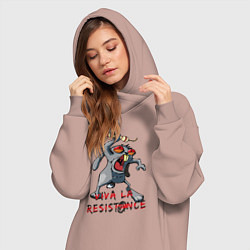 Женское худи-платье La resistance, цвет: пыльно-розовый — фото 2