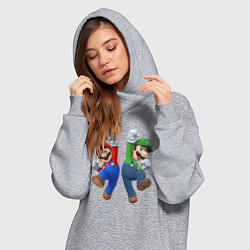 Женское худи-платье Марио и Луиджи, цвет: меланж — фото 2