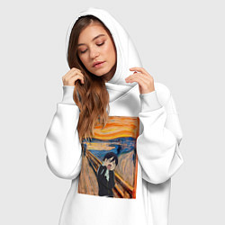 Женское худи-платье Крик бездомный Бог, цвет: белый — фото 2