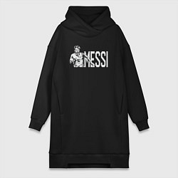 Женское худи-платье Football Messi, цвет: черный