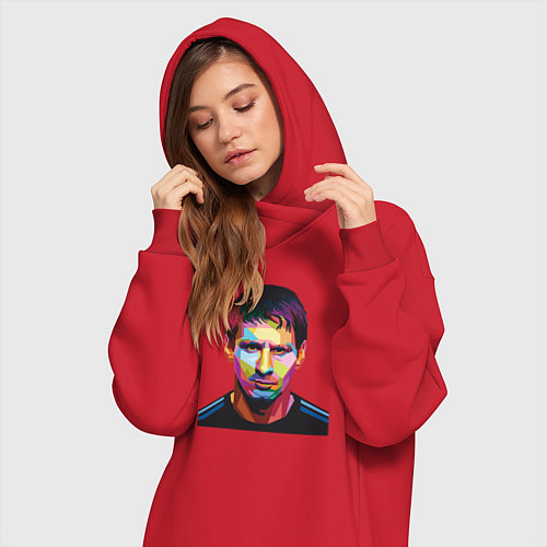 Женская толстовка-платье Face Messi / Красный – фото 3