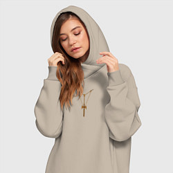 Женское худи-платье Украшение цепочка, цвет: миндальный — фото 2