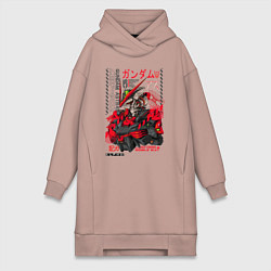 Женское худи-платье MBF-P02 Gundam astray red frame poster, цвет: пыльно-розовый