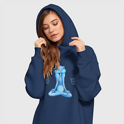 Женское худи-платье Медитирующий кролик, цвет: тёмно-синий — фото 2