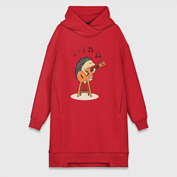 Женская толстовка-платье Ёжик и гитара