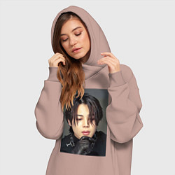 Женское худи-платье Handsome Jimin, цвет: пыльно-розовый — фото 2