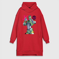 Женское худи-платье C-Moon - stand of Enrico Pucci - Jojo, цвет: красный