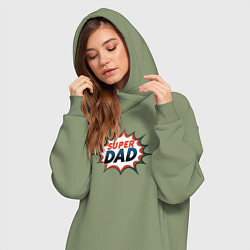Женское худи-платье Super dad, цвет: авокадо — фото 2
