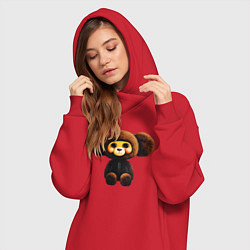 Женское худи-платье Plush character in latex, цвет: красный — фото 2