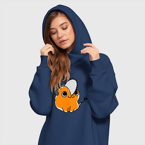 Женская толстовка-платье Миленький почита / Тёмно-синий – фото 3