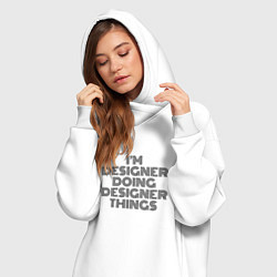 Женское худи-платье Im doing designer things, цвет: белый — фото 2