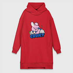 Женское худи-платье Cooky BT21 Jungkook, цвет: красный