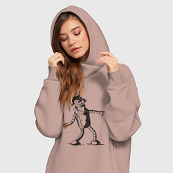 Женское худи-платье Бендер граффити, цвет: пыльно-розовый — фото 2