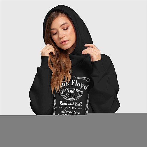Женская толстовка-платье Pink Floyd в стиле Jack Daniels / Черный – фото 3
