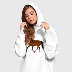 Женское худи-платье Голландская теплокровная, цвет: белый — фото 2