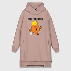 Женское худи-платье Мистер Дональд Трамп, цвет: пыльно-розовый