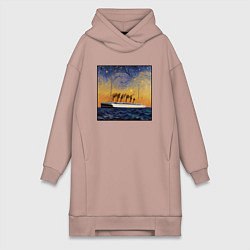 Женская толстовка-платье Титаник в море - Ван Гог