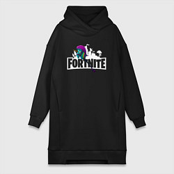 Женское худи-платье Лошадка fortnite, цвет: черный