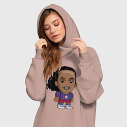 Женское худи-платье Ronaldinho Barcelona, цвет: пыльно-розовый — фото 2