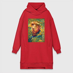 Женская толстовка-платье Abstract Vincent van Gogh - surrealism self-portra