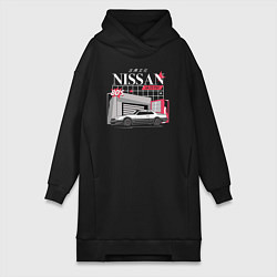 Женское худи-платье Nissan Skyline sport, цвет: черный