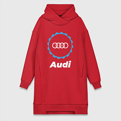 Женское худи-платье Audi в стиле Top Gear, цвет: красный