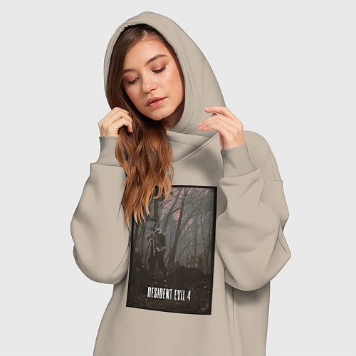 Женская толстовка-платье Resident Evil 4 Леон Кеннеди / Миндальный – фото 3