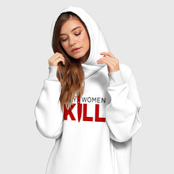 Женское худи-платье Why Women Kill logo, цвет: белый — фото 2