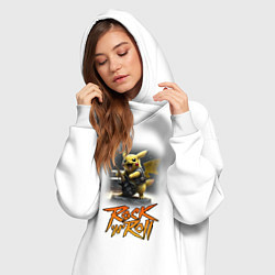 Женское худи-платье Пикачу Рокnroll, цвет: белый — фото 2