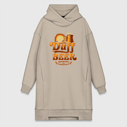 Женское худи-платье Duff beer brewing, цвет: миндальный