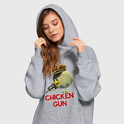 Женское худи-платье Chicken Gun logo, цвет: меланж — фото 2