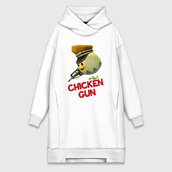 Женское худи-платье Chicken Gun logo, цвет: белый